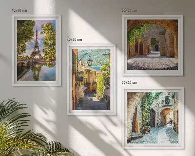 De stratenarchitectuur van Eiffel set van posters met lijst