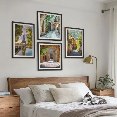 De stratenarchitectuur van Eiffel set van posters met lijst