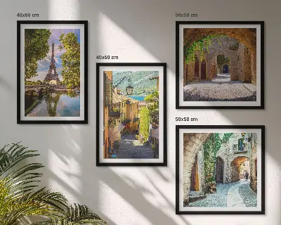 De stratenarchitectuur van Eiffel set van posters met lijst