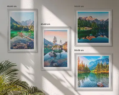Bergmeren natuurlandschap meerluik in lijst