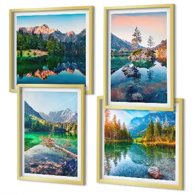 Bergmeren natuurlandschap meerluik in lijst