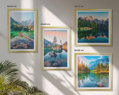 Bergmeren natuurlandschap meerluik in lijst
