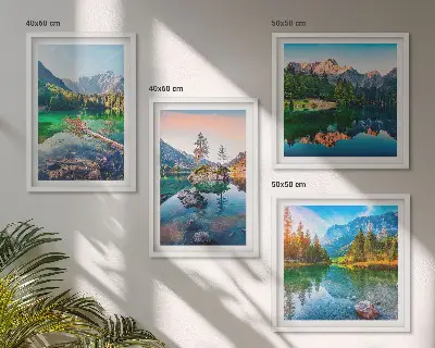 Bergmeren natuurlandschap meerluik in lijst