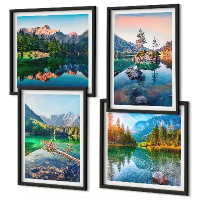 Bergmeren natuurlandschap meerluik in lijst