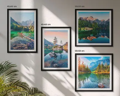 Bergmeren natuurlandschap meerluik in lijst