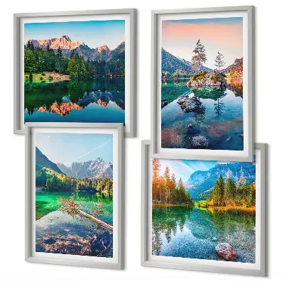 Bergmeren natuurlandschap meerluik in lijst