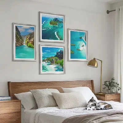 Set van posters met lijst Tropische turquoise eilanden
