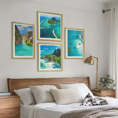 Set van posters met lijst Tropische turquoise eilanden