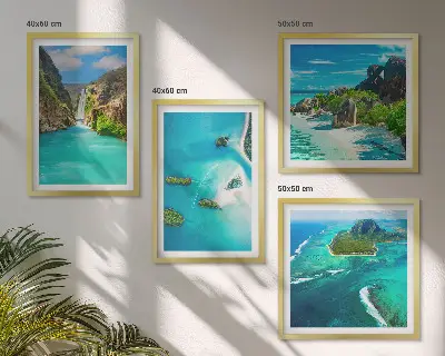 Set van posters met lijst Tropische turquoise eilanden