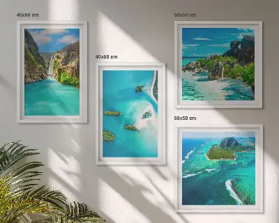 Set van posters met lijst Tropische turquoise eilanden