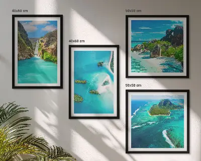 Set van posters met lijst Tropische turquoise eilanden