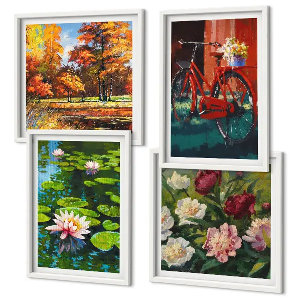 Set van posters met lijst Herfstkleuren Lelievijver set van posters met lijst