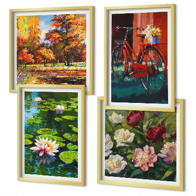 Set van posters met lijst Herfstkleuren Lelievijver set van posters met lijst