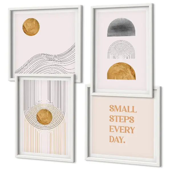 Abstracte geometrische vormen set van posters met lijst