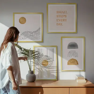Abstracte geometrische vormen set van posters met lijst