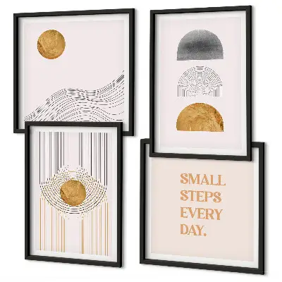 Abstracte geometrische vormen set van posters met lijst