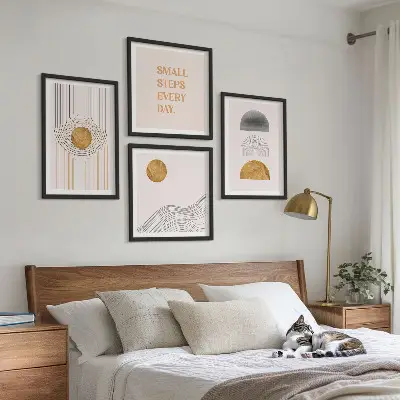 Abstracte geometrische vormen set van posters met lijst