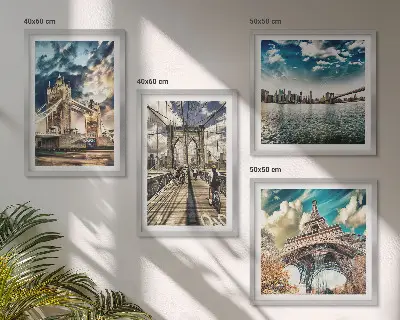 Set van posters met lijst Torenbruggen in Europese steden