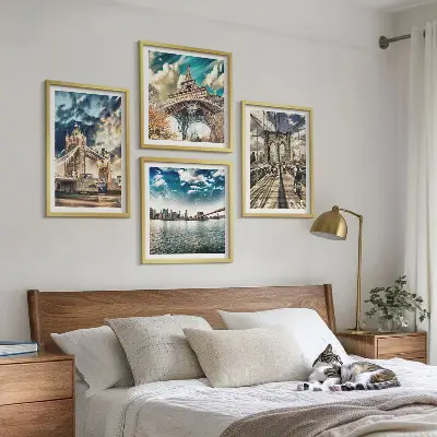 Set van posters met lijst Torenbruggen in Europese steden