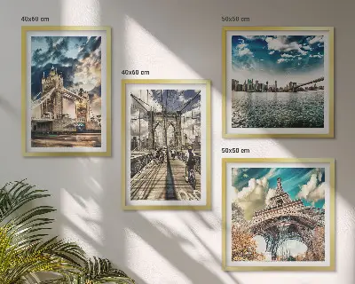 Set van posters met lijst Torenbruggen in Europese steden