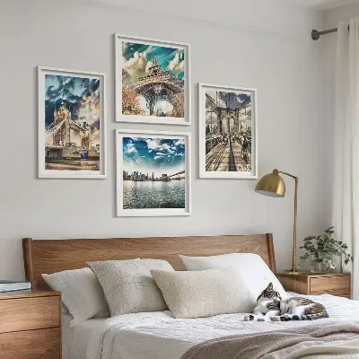 Set van posters met lijst Torenbruggen in Europese steden