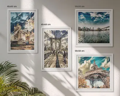 Set van posters met lijst Torenbruggen in Europese steden