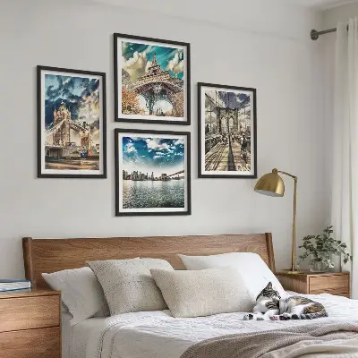 Set van posters met lijst Torenbruggen in Europese steden