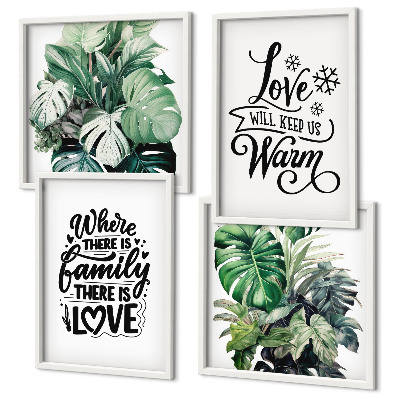 Meerluik in lijst Familie, liefde, huis, aquarel