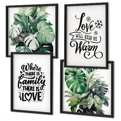 Meerluik in lijst Familie, liefde, huis, aquarel