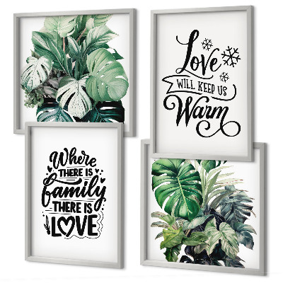 Meerluik in lijst Familie, liefde, huis, aquarel