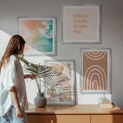 Meerluik in lijst Fijne boho-bladeren letters