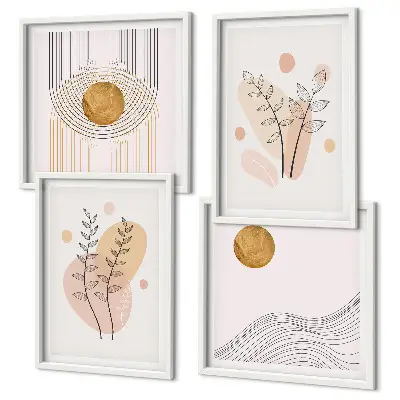 Minimalistische planttekeningen set van posters met lijst