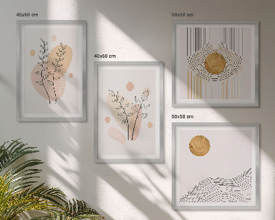 Set van posters met lijst Minimalistische planttekeningen