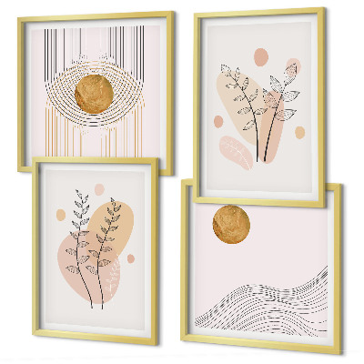 Set van posters met lijst Minimalistische planttekeningen