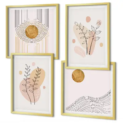 Minimalistische planttekeningen set van posters met lijst