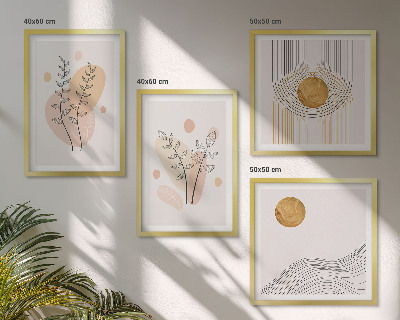 Set van posters met lijst Minimalistische planttekeningen