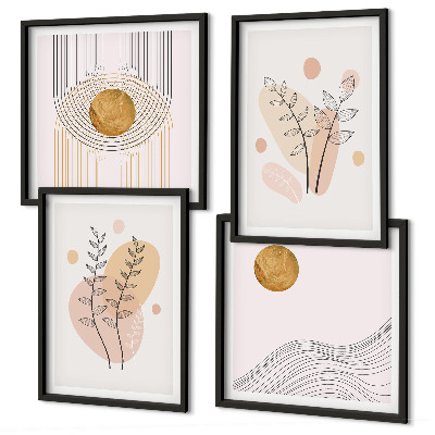 Set van posters met lijst Minimalistische planttekeningen