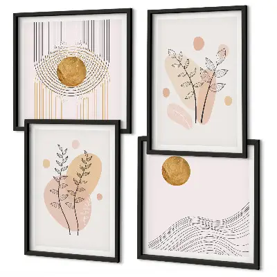 Minimalistische planttekeningen set van posters met lijst