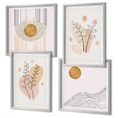 Minimalistische planttekeningen set van posters met lijst