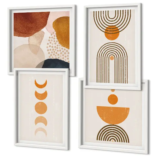 Boho minimalistische wanddecoratie meerluik in lijst