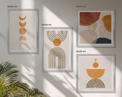 Boho minimalistische wanddecoratie meerluik in lijst