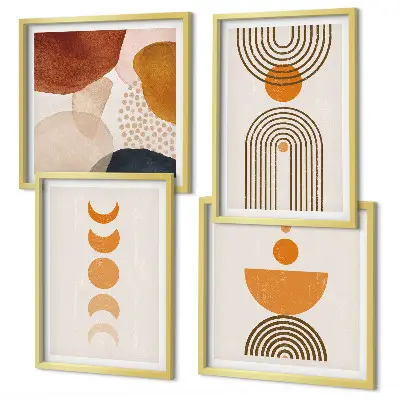 Boho minimalistische wanddecoratie meerluik in lijst