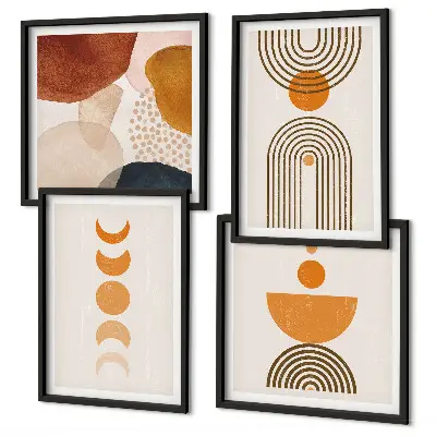 Boho minimalistische wanddecoratie meerluik in lijst
