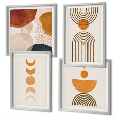 Boho minimalistische wanddecoratie meerluik in lijst