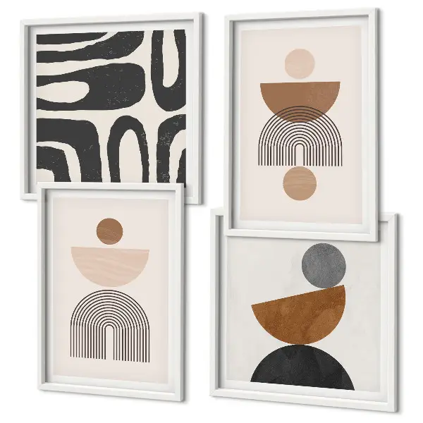 Set posters met lijst in abstracte boho-stijl