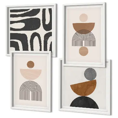 Set posters met lijst in abstracte boho-stijl