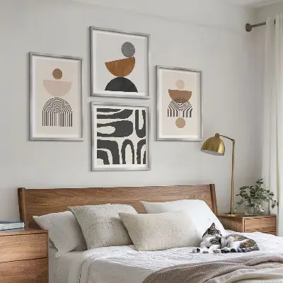 Set posters met lijst in abstracte boho-stijl