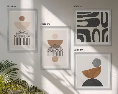 Set posters met lijst in abstracte boho-stijl