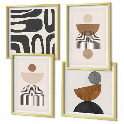 Set posters met lijst in abstracte boho-stijl