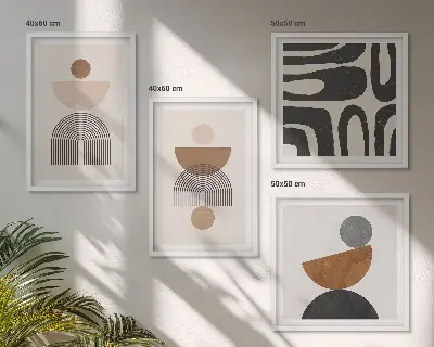 Set posters met lijst in abstracte boho-stijl